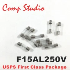 20pcs 15A 250V Fast-Blow Fuse Acting 15 amp Glass Tube Fuse 5x20mm F15AL250V