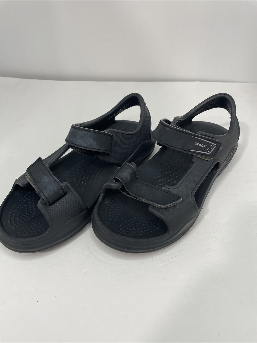 Crocs Kids Sandals Iconic Comfort Sz J1 Black 206267 | eBay