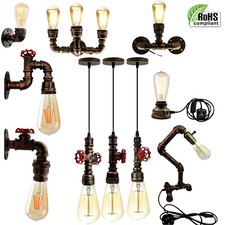 Vintage Retro Eisen Rohr Wand Lampe Wasserrohr Industrielampe E27 Wandleuchte