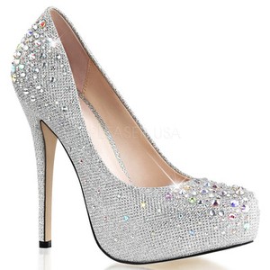 silver high heel prom shoes