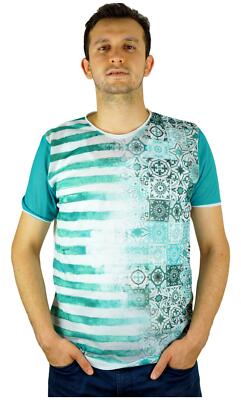 Duca Blanca, Line Patterned Floral T-Shirt 23-S18DBK121271