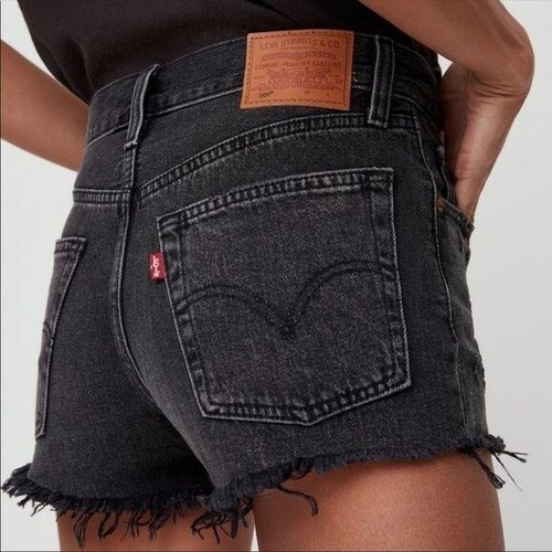 Levi's 501 Trashed Black Denim Cut off Shorts Size 27 | eBay