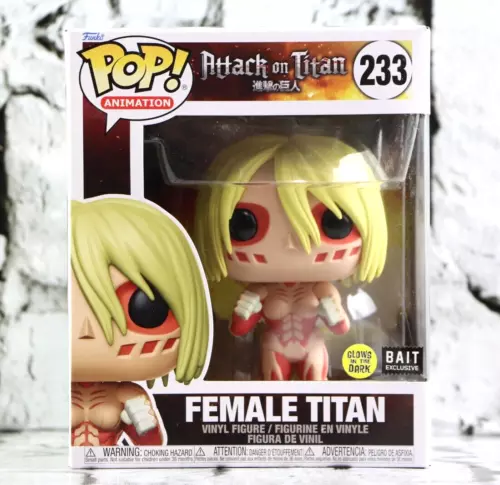Funko Pop Attack On Titan Female Titan #233 GITD Bait Exclusive With Protector