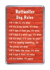 Rottweiler Dog Rules, Funny Dog Fridge Magnet Pet Animal Lover Gift