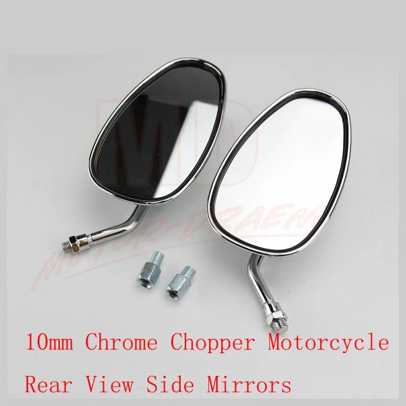 Espejos retrovisores laterales cromados de 10 mm para moto Triumph Bonneville 650 750 2 piezas Foto 4 de 4