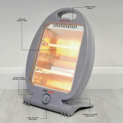 Halogen-Elektroheizung 400W/800W – Tragbare Sofortwärme