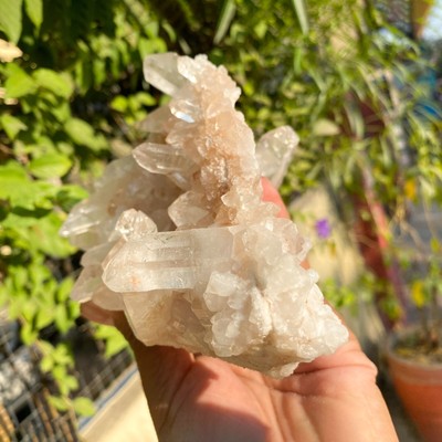 Himalayan Pink crystal Cluster Samadhi Quartz lbs manikaran