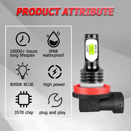 H11 LED Headlight Super Bright 2x Bulbs Kit 8000K 330000LM HIGH/LOW Beam 3000W - Picture 6 of 10