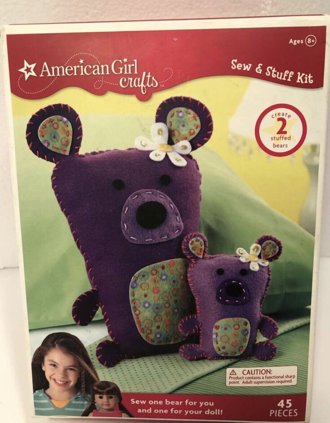 New American Girl Sew & Stuff Craft Kit Create Two Stuffed Bears Great Fun!