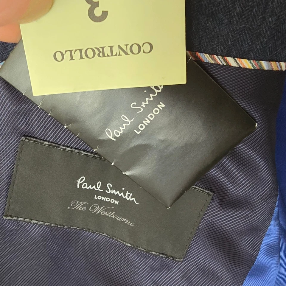 Blazer Paul Smith 38r Espiga Silenciada Bolsillo Billete Doble Ventilación Foto 3 de 4