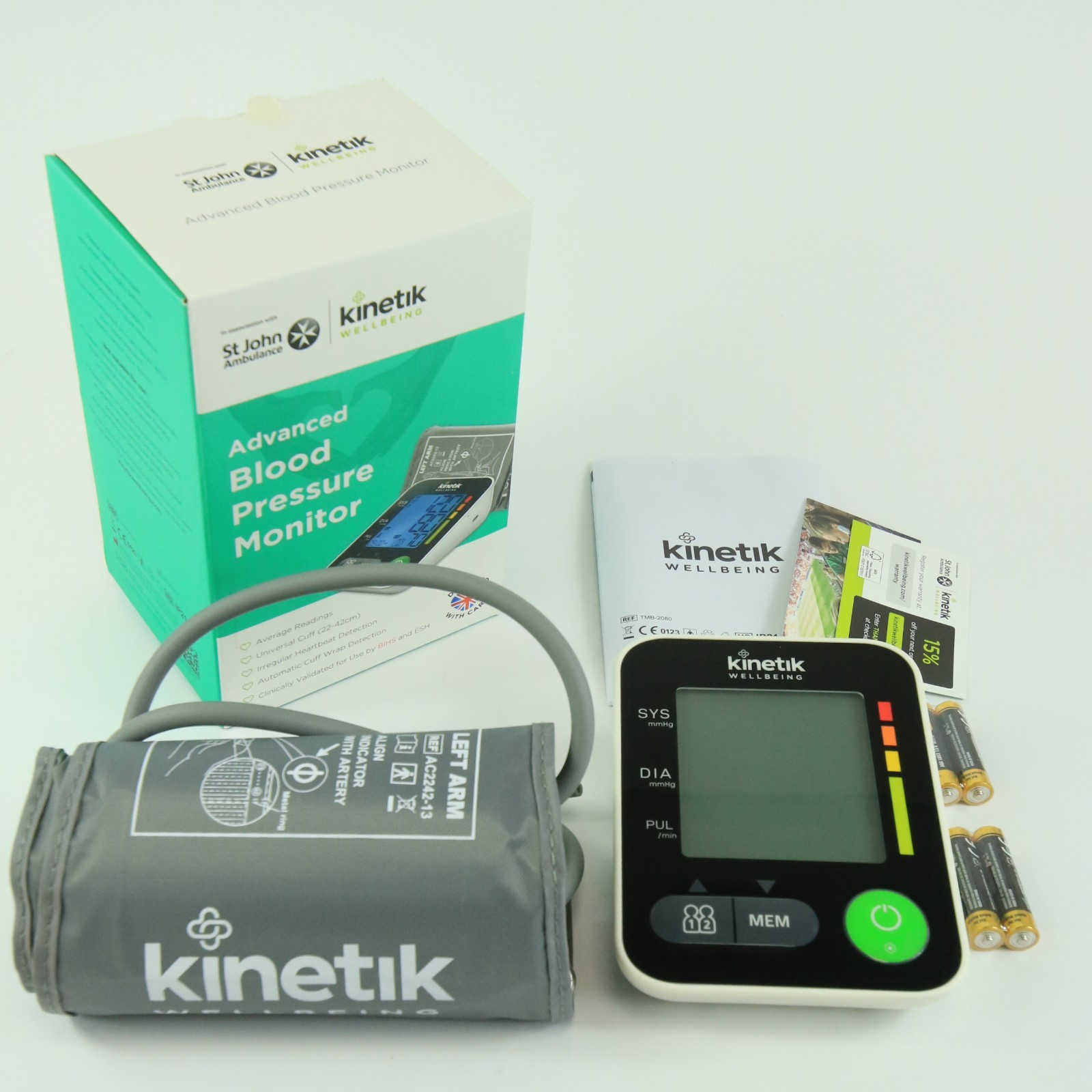 Kinetik Wellbeing Advanced Blood Pressure Monitor TMB-2080 Accurate Health