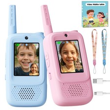 Video Walkie Talkies for Kids, Handheld 2 Pack Rechargeable Video Walkies Tal...