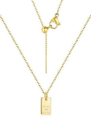 Gold Initial Necklaces for Women Trendy 18K Gold Name Letter Necklace Cute  - 11