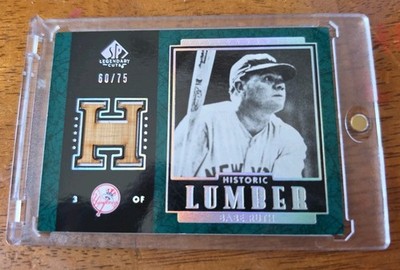 2003 SP Legendary Cuts - Historic Lumber Babe Ruth #B-BR Green 60 /75 Yankees