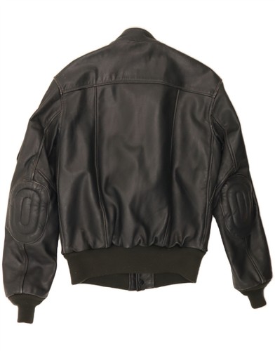 HEIN GERICKE Mens Military Leather Jacket EU 48 Medium Black Leather PF01 - Picture 2 of 5