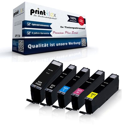 5x Qualitäts Tintenpatronen für Canon Pixma MG 5550 5560 63 - Premium Plus Serie