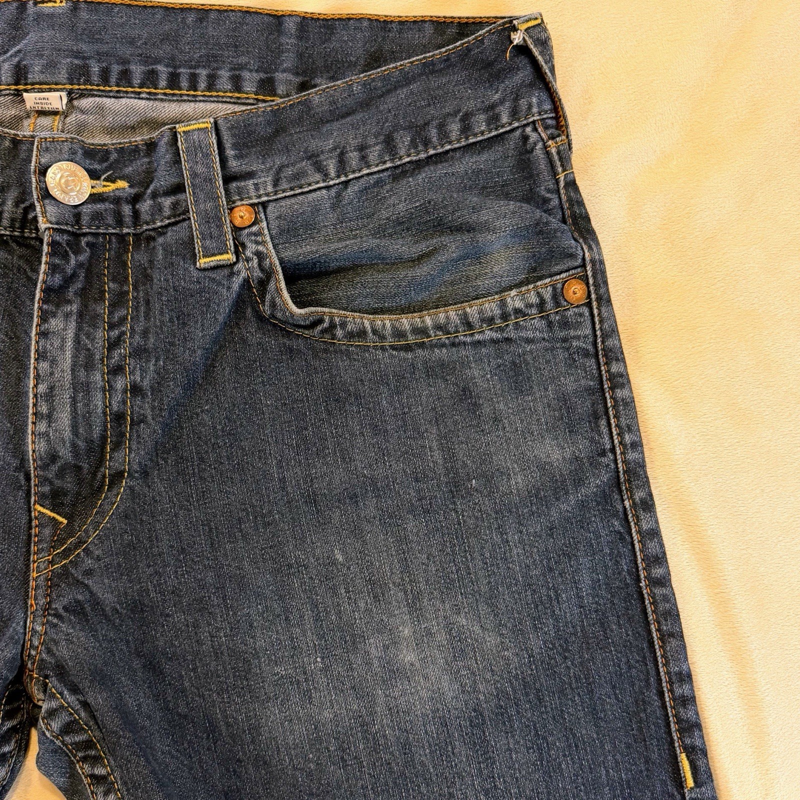 True Religion Straight Basic Old Multi Wheat Jean… - image 4