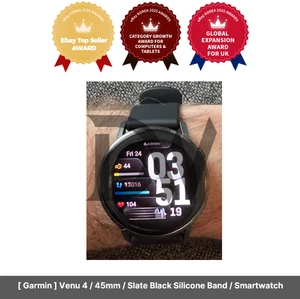 [ Garmin ] Venu 4 / 45mm / Slate Black Silicone Band / Smartwatch