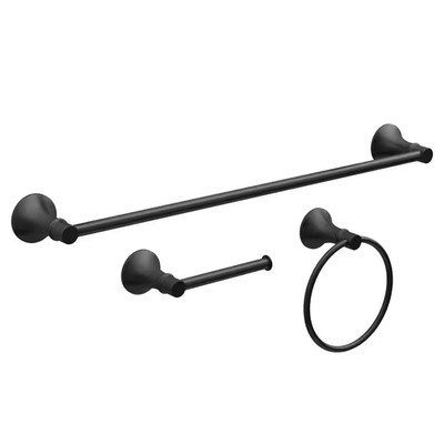 Sadira 3-Piece Bath Hardware Set with Paper Holder Towel Bar Towel Ring Mounting