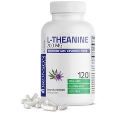 Bronson L-Theanine 200mg Double-Strength with 120 Count Pack of 1 , Red