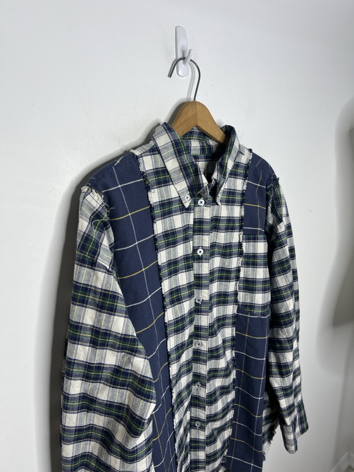 BDG Spliced Dad Button Down Plaid Patchwork Shirt… - image 3