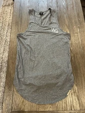Mens Vanquish Fitness Stringer Tank Top Gray Small