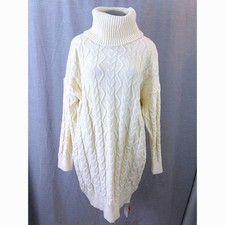 Cider Cream Cable Knit Turtleneck Sweater Dress Plus Size 1X