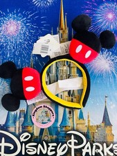 Disney Parks Mickey Mouse Plush Cosplay Ear Ears Headband New