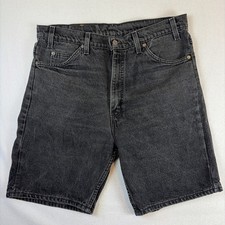 Vintage Levis 505 Jean Shorts Mens 36 Charcoal Black Denim 90s USA