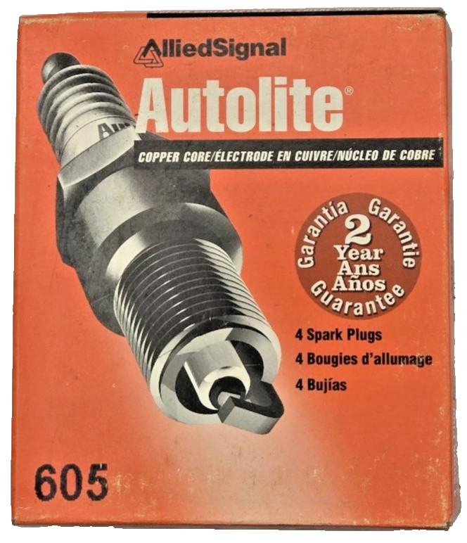 Autolite spark plugs No. 605 standard tip NOS 4 pack copper core