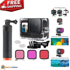 GoPro Hero 9/10/11/12/13 Waterproof Case with Filters  Floating Grip Accessory