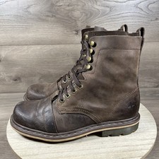 Dr. Martens Pier Brown Leather Lace Up Combat Boots Mens Size US 10 Great Shape