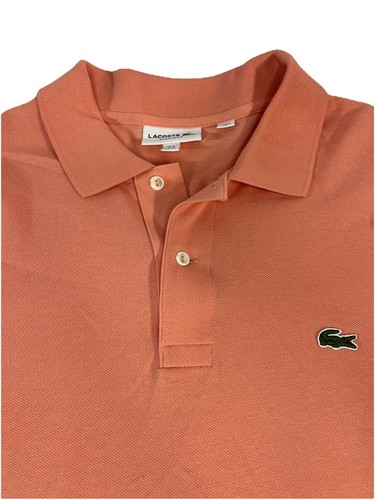 Lacoste Shirt Mens Classic Fit Short Sleeve Polo Size 9 4XL Casual Peach Golf