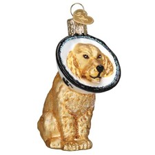 Old World Christmas Cone Of Shame Dog Glass Ornament FREE BOX 3.5 inch