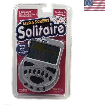 Portable Mega Screen Solitaire Game - Large LCD, Lightweight, 2 Games Included