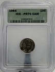 1964 10c ICG PR70 Cameo Silver Roosevelt Dime