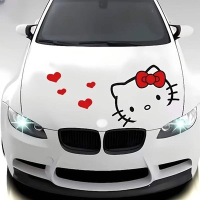 Sanrio Hello Kitty Car Stickers, Stylish Hollow Art Decals, Scratch-Resistant An