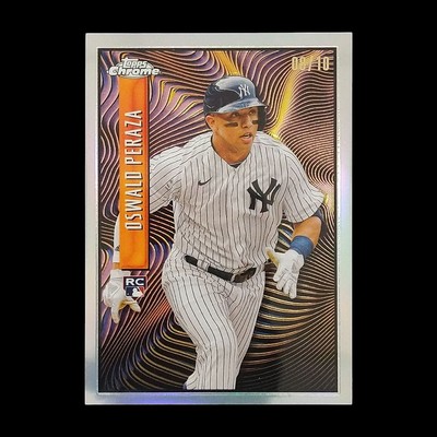 2023 Topps Chrome Oswald Peraza Expose Refractor /10 Rookie Yankees 3rd Baseman