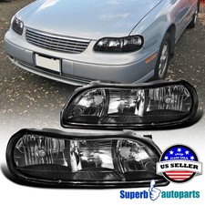 Fits 1997-2003 Chevy Malibu Black Replacement Headlights Lamps 97-03 Leftright Fits 1997-2003 Chevy Malibu Black Replacement Headlights Lamps 97-03 Leftright