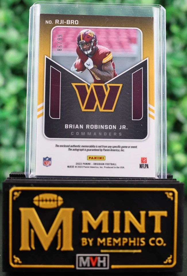 Brian Robinson Jr 2022 Obsidian Rookie Jersey Ink #RJI-BRO Electric /99 - Image 2 of 2