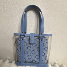 ⁠Borsa Guess Vintage Y2K Trasparente PVC Monogram Azzurro / Clear Bag 2000s⁠