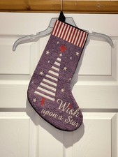 New Christmas Stocking Wish Upon A Star BNWOT Purple Christmas Tree Stars