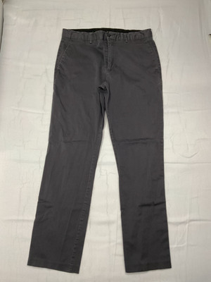 Alfani Men's Grey Solid Slim-Fit Stretch Performance Pants Size 34W 30L