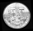 1534-1984 $1 specimen  Voyager coin UNC from the set showing Jacques Cartier