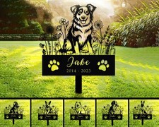 Personalized Dog Memorial Stake Custom Grave Marker Garden Pet Loss Gift