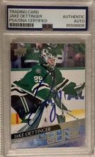JAKE OETTINGER AUTOGRAPH SIGNED UD YOUNG GUNS RC AUTO DALLAS STARS 246 PSA SLAB