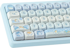 PBT Keycaps - MOA Keycaps, Cute Key Caps for Mechanical Keyboard, 132 Keys, Dye-