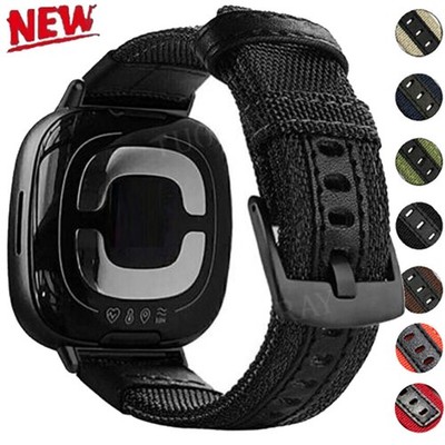 Für Fitbit Sense 2/Versa 3 Versa 4 Silikon Nylon Armband Ersatzband Uhrenarmband