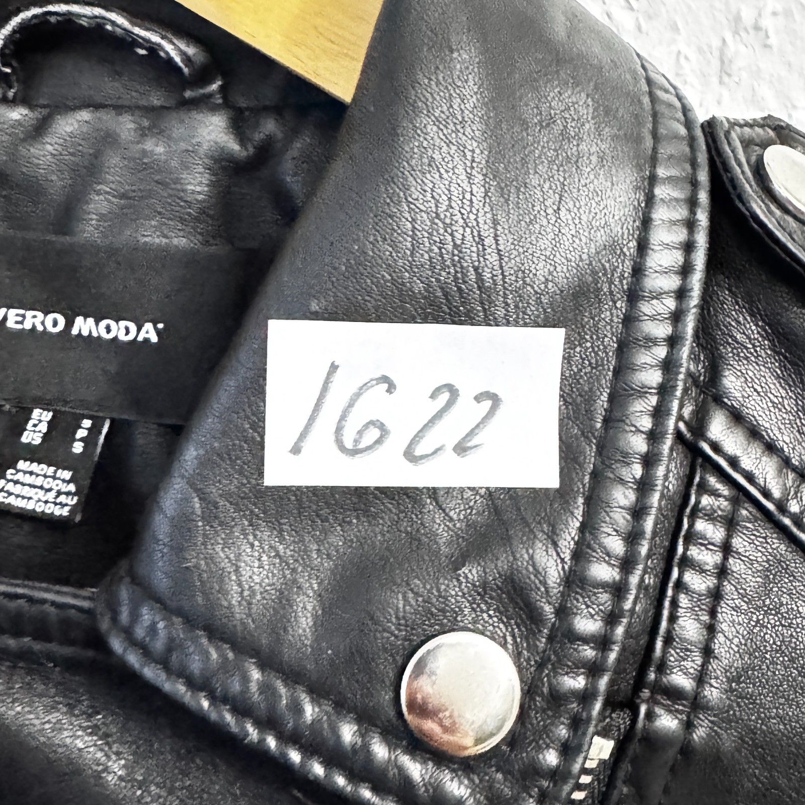 Vero Moda Women's Black Faux Leather Biker Jacket - Size S image 10