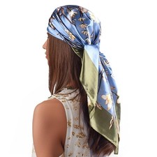35 Satin Large Square Head Scarf Silk Feeling Neck Scarves Hair Sleeping Wrap...